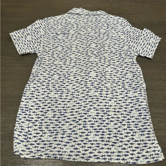 Oshkosh Bgosh Youth Boys Shark Print Short Sleeve Button Down T-Shirt Size 8 - Picture 3 of 3